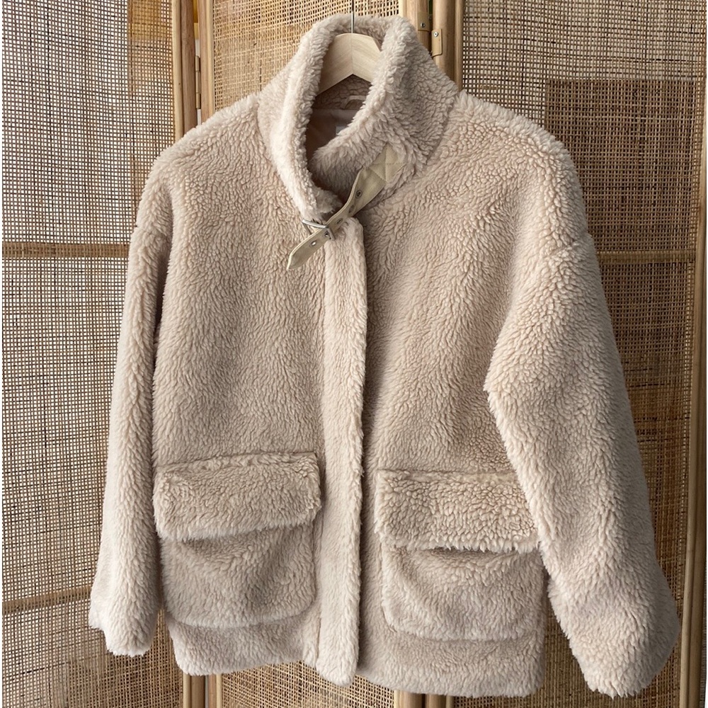 NA-KD teddy jacket beige